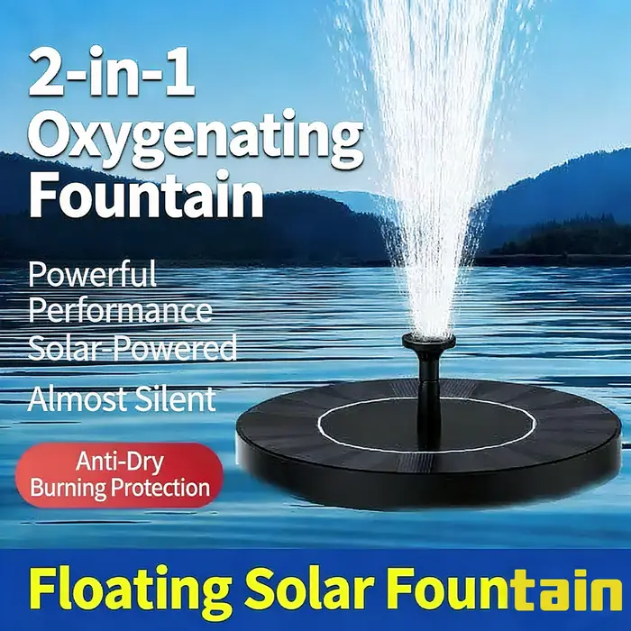 Pompe de Fontaine Solaire Circulaire Flottante Mini Fontaine de Jardin pour Piscine Extérieure, Cour