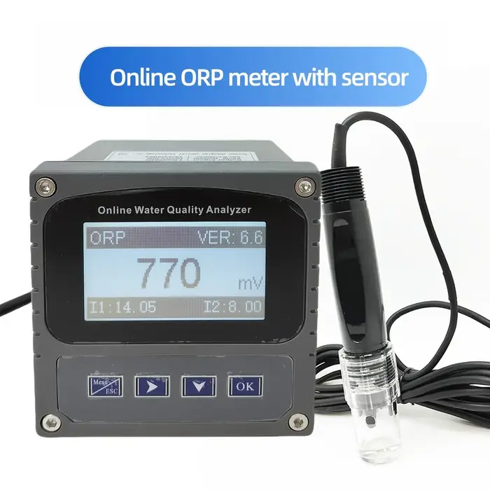 Analyseur de qualité de l'eau en ligne, mesureur ORP avec capteur pour le traitement des eaux usées,