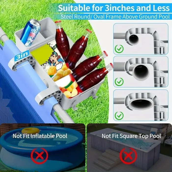 Mir de rangement pour piscine avec porte-gobelet