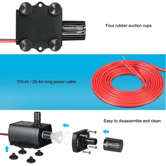 Durable 280L/H ascenseur 300cm Submersible DC12V 5W Mini pompe à eau sans brosse fontaine Aquarium circulation Ultra-silencieux étanche