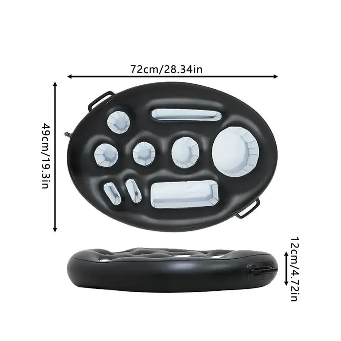 Plateau flottant gonflable pour piscine avec compartiments pour boissons