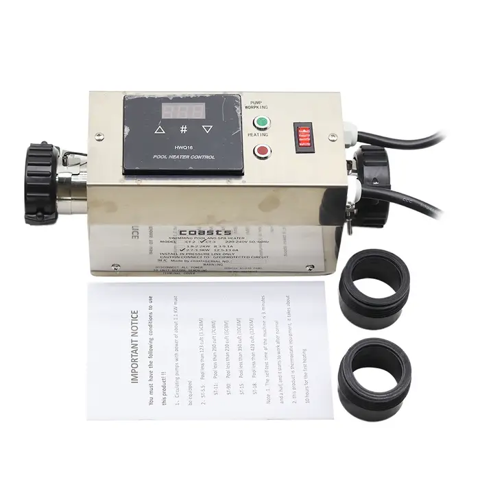 Nouveau 3KW 220V piscine chauffage électrique piscine et SPA bain chauffage baignoire chauffe-eau Th
