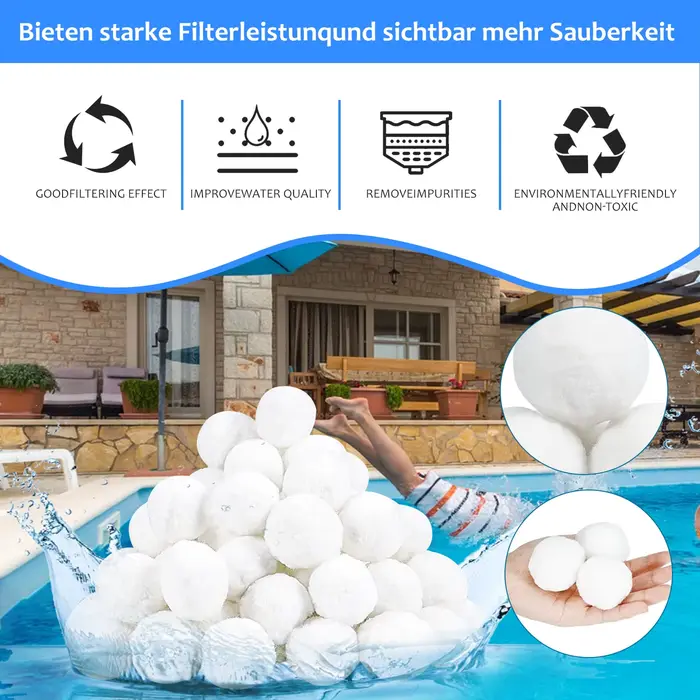 Les boules filtrantes de piscine de 700g peuvent remplacer le sable filtrant de 25kg