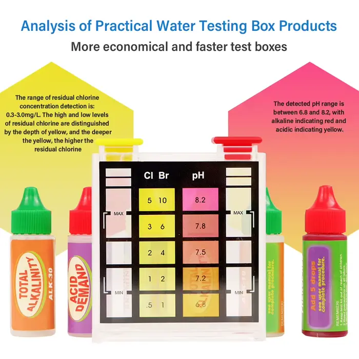 Yieryi-Kit de test de qualité de l'eau de piscine 5 en 1