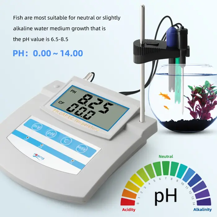 Yieryi 6 en 1 moniteur de qualité de l'eau PH ORP TDS EC CF testeur de température de paillasse pour piscine