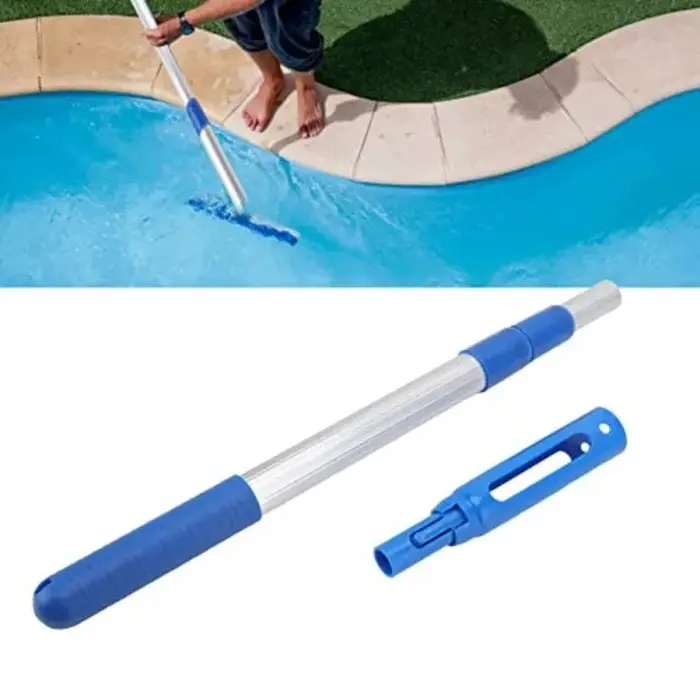Perche télescopique réglable en aluminium et plastique pour épuisette de piscine
