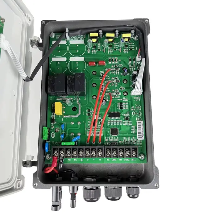Pompe à eau de forage électrique à énergie solaire 2HP pour l'irrigation haute pression 100M tête AC DC