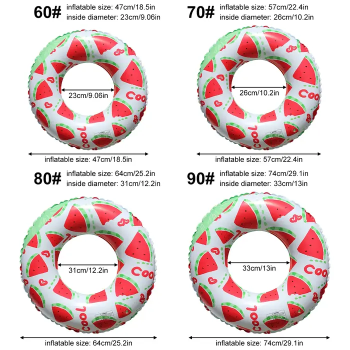 1PC Bouée de natation gonflable en PVC à imprimé citron pour l'été