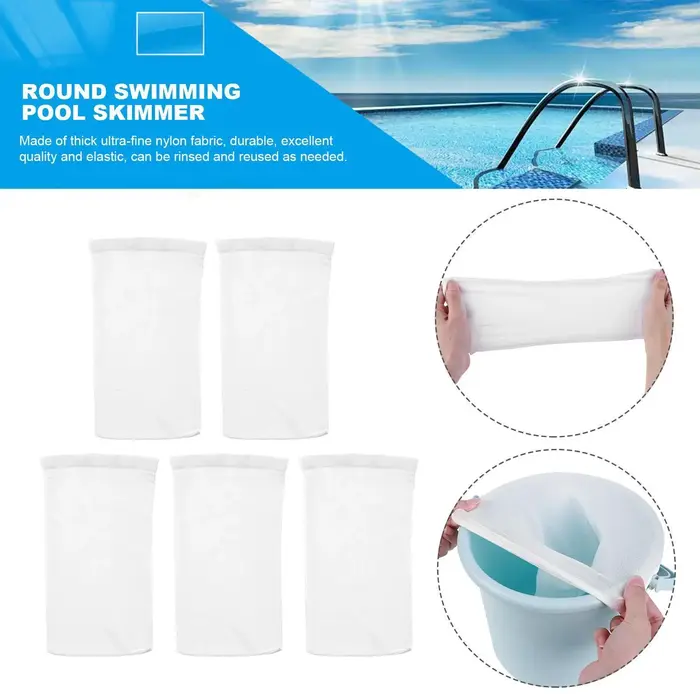 100-5 pièces piscine écumeur chaussettes élastique en Nylon maille