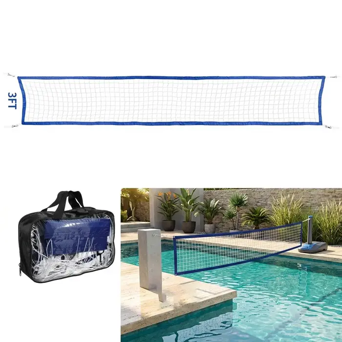 Filet de volley-ball de piscine réglable 15-28FT, portable pour extérieur, jardin, plage, piscine, c