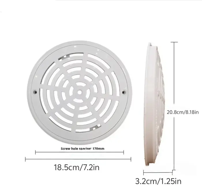 Drain principal de piscine de 8 pouces