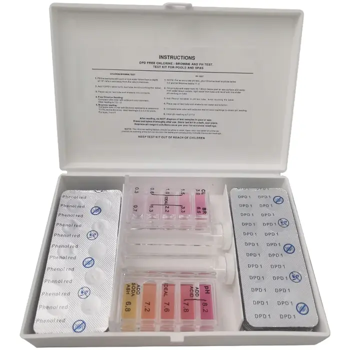 Kit de test de l'eau de piscine 2 en 1 pour le pH et la surveillance, avec 50 comprimés de Phénol Ro