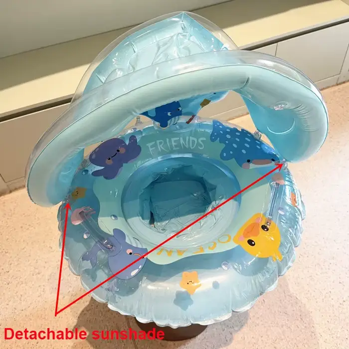 1 pièce gonflable Bouée de piscine avec pare-soleil détachable