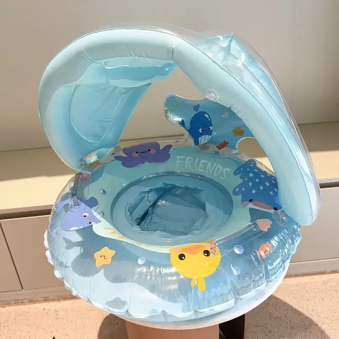 1 pièce gonflable Bouée de piscine avec pare-soleil détachable