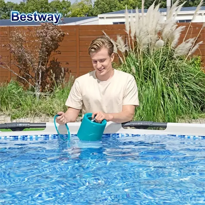 Bestway 58233 800 GPH nettoyeur de débris d'écumoire de Surface de piscine hors sol avec installation rapide et hauteur réglable