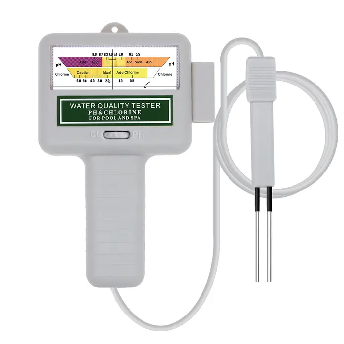Détecteur de chlore 2 en 1, compteur PH et CL2, testeur de moniteur de chlore pour piscine, Spa, tes
