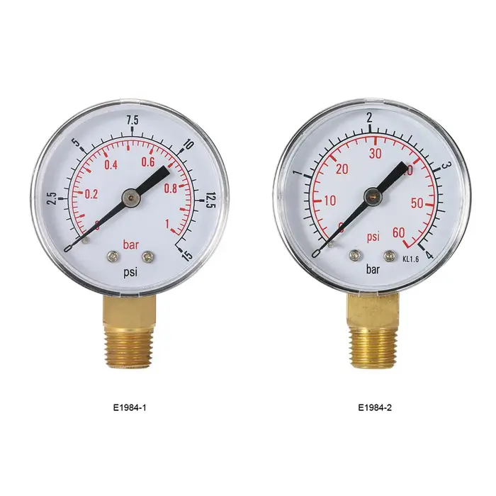 0 ~ 60psi 0 ~ 4bar/0 ~ 15psi 0 ~ 1bar 50mm filtre de piscine cadran de pression d'eau manomètre hydraulique