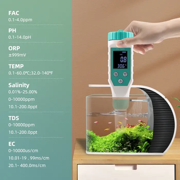 YAGO testeur d'eau de piscine pour chlore PH salinité compteur ORP numérique pour Spa bain à remous eau salée TDS EC TEMP stylo de Test YY-1070