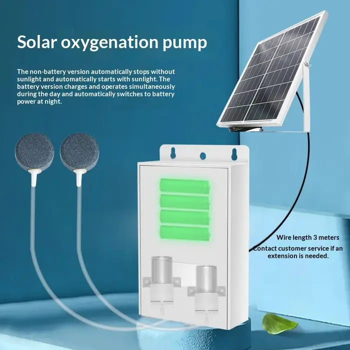 Pompe à oxygène solaire pour bassins de poissons extérieurs