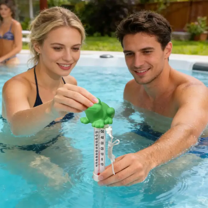 Thermomètre de piscine en forme de grenouille flottante