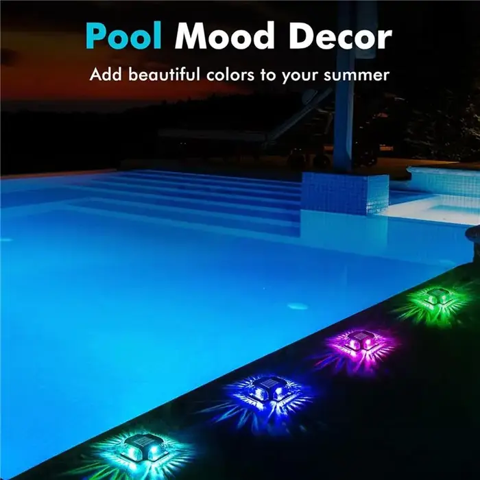 8Pack Lampes solaires pour terrasse de piscine