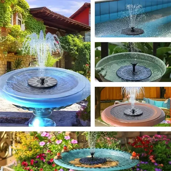 Pompes à fontaine solaire flottante de 13/16/18 cm avec 8 buses : embellir les piscines de jardin