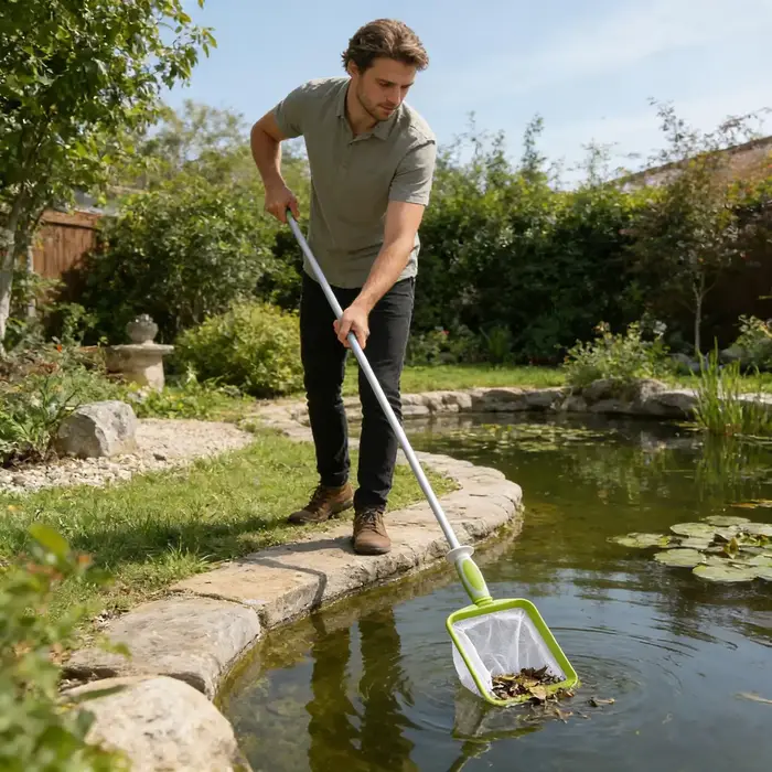 Épuisette de piscine à mailles fines avec manche détachable pour spa