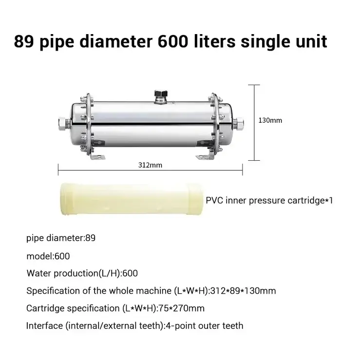 DIVEDEER 3000L purificateur d'eau 304 acier inoxydable PVDF Ultra Filtration purificateur avec carto