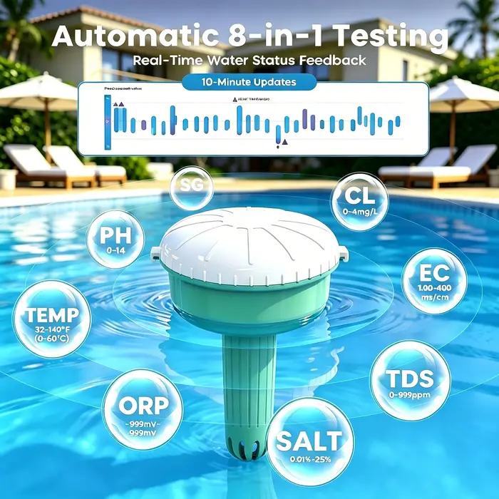 Testeur de qualité de l'eau de piscine Tuya WiFi 8 en 1