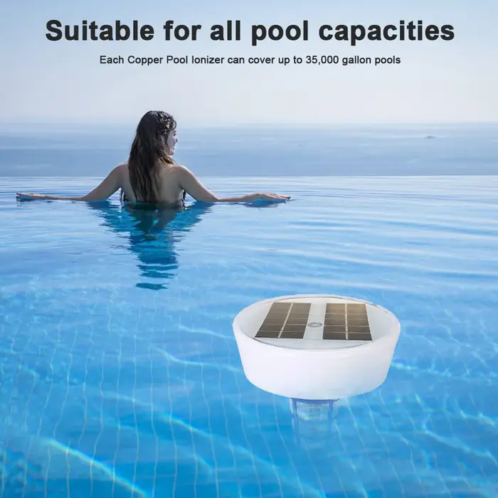 Ioniseur de piscine solaire en cuivre sans chlore pour algues