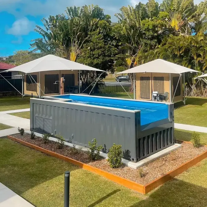 Piscine préfabriquée hors sol en conteneur : solution aquatique économique, évitant les coûts et les