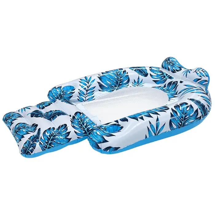 1 pièce - Raft gonflable portable en PVC à motif de feuilles tropicales pour adultes, accessoires de