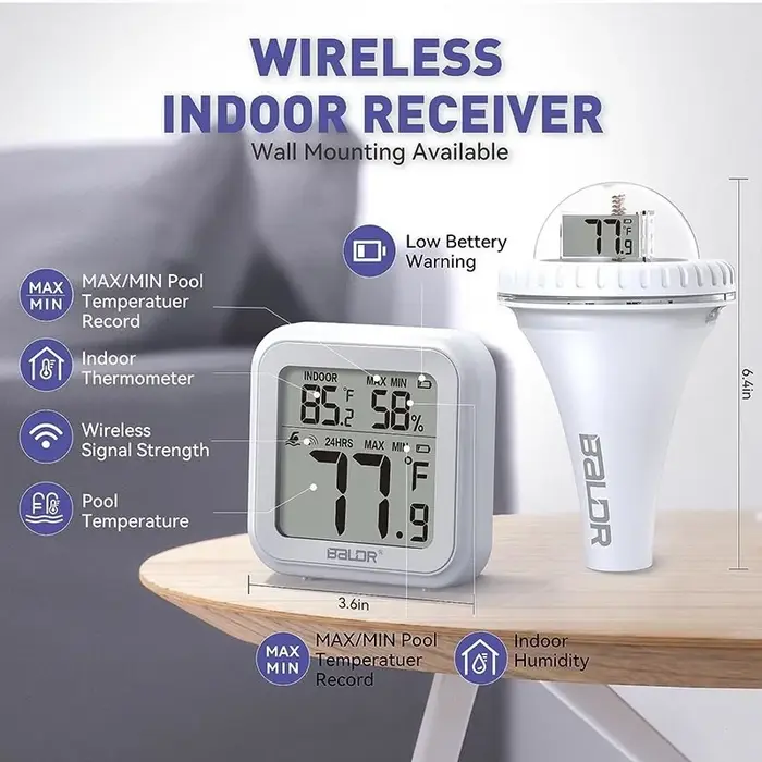 Therye.com-Moniteur de température de baignoire de piscine flottante sans fil