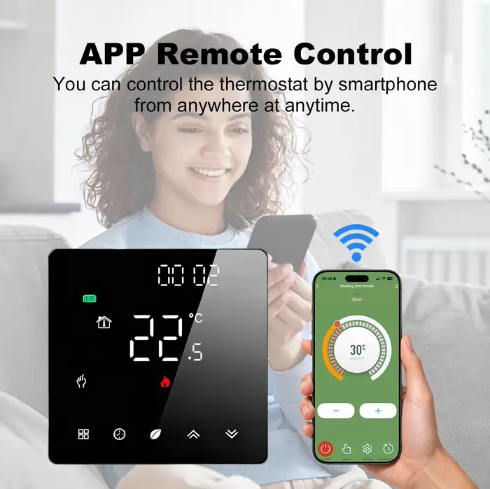 Thermostat intelligent WiFi MANHOT pour chauffage au sol (eau/électrique) et chaudière à gaz
