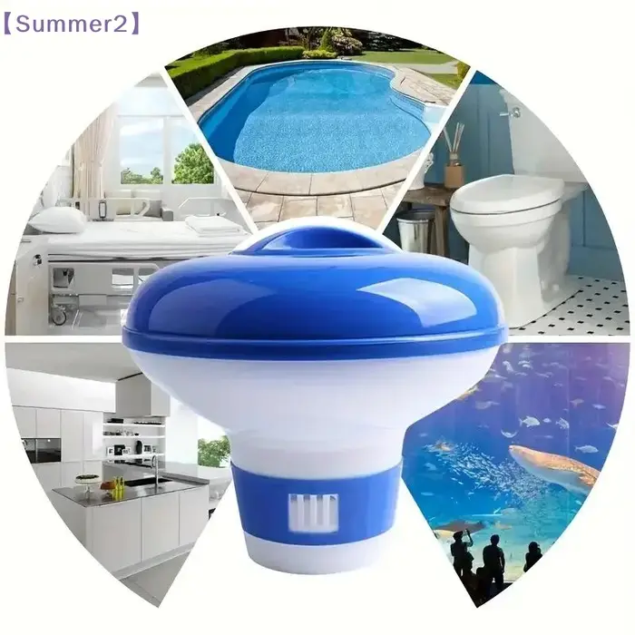 Distributeur de chlore flottant pour piscine de 5 pouces avec aérations à débit réglable et couvercl