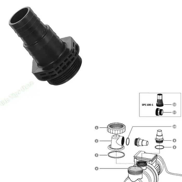 Adaptateur connexion pompe G5AB 32/38mm, pour pompe piscine SPS100 SPS75 SPS50 SPS25, connecteur rac