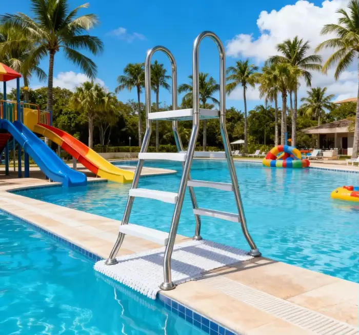 Échelle de piscine double corps en acier inoxydable