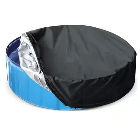 Couverture de piscine ronde noire en tissu Oxford durable, pour piscines hors sol, protège la propre