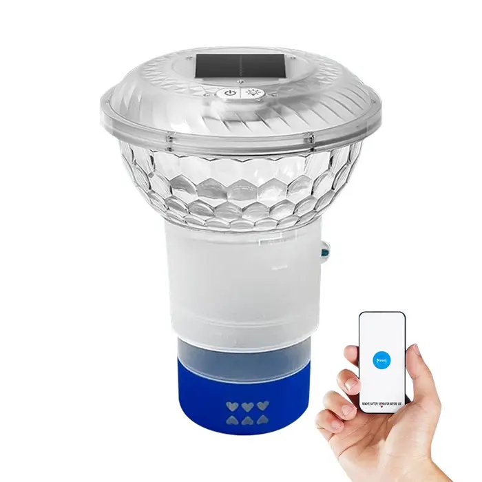 Distributeur de comprimés de chlore pour piscine, flotteur solaire avec lumières colorées, chlorinat