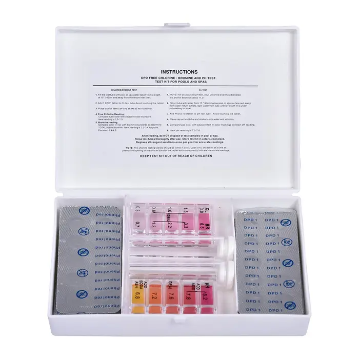 Kit de testeur de piscine 2 en 1, 40 pièces, pour valeur PH/DPD1, comprimés de Test de chlore, Kit d