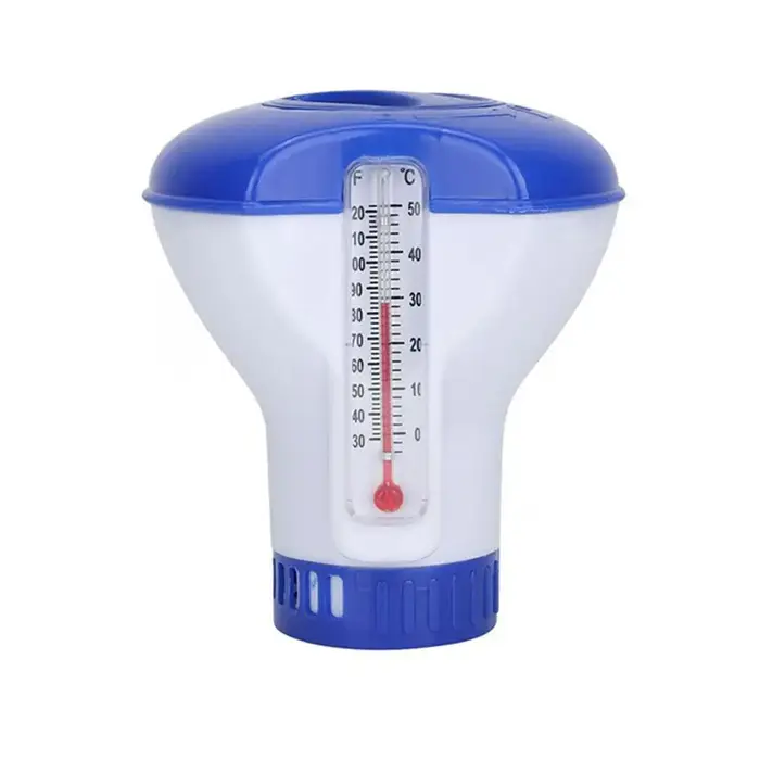 Distributeur de désinfectant flottant pour piscine avec thermomètre, désinfectant chimique automatiq