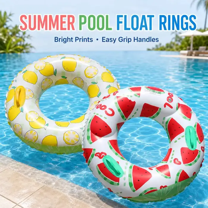 1PC Bouée de natation gonflable en PVC à imprimé citron pour l'été