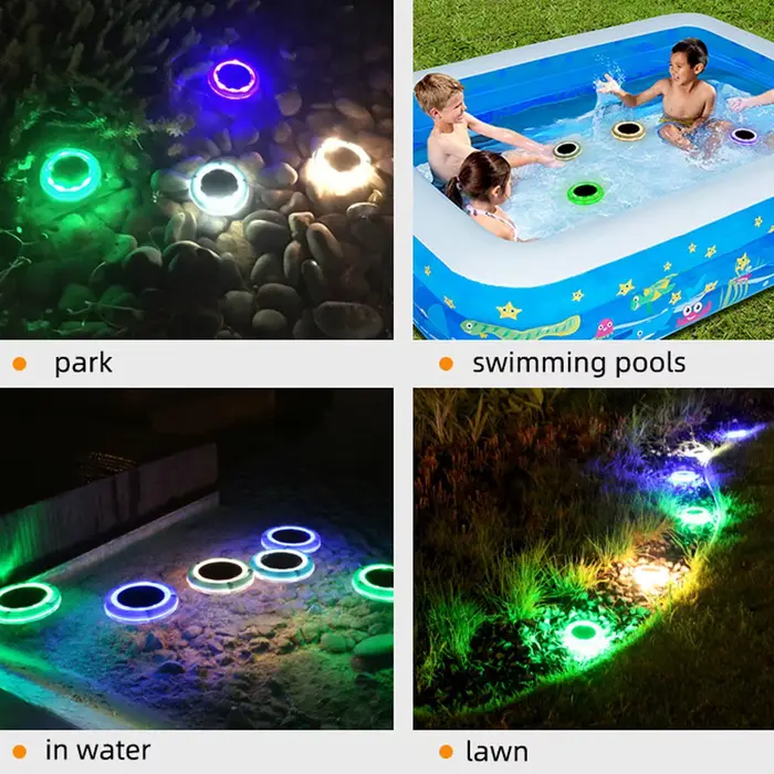 Lumière de piscine flottante solaire