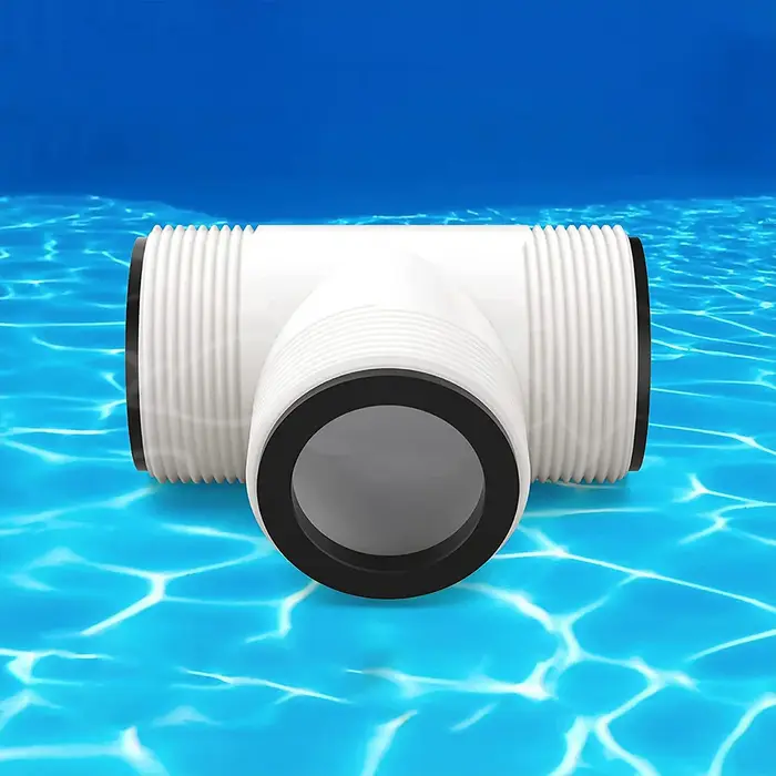Répartiteur en T pour tuyau de piscine avec 3 anneaux en L