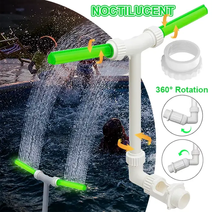 Fontaine de piscine avec lumières LED