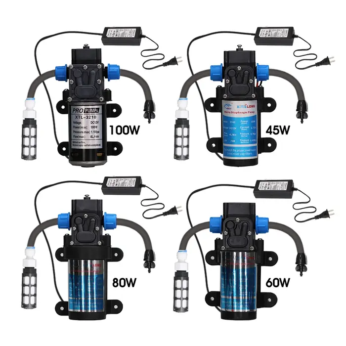 Pompe auto-amorçante 45W 60W 80W 100W avec kit de tuyau de filtre d'alimentation 110-240V Pompe à me