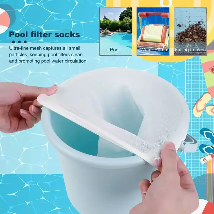 10 chaussettes de filtration en nylon pour piscine