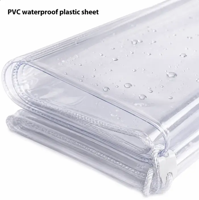 Bâche transparente en PVC de haute qualité avec coins renforcés améliorés et un design entièrement fermé