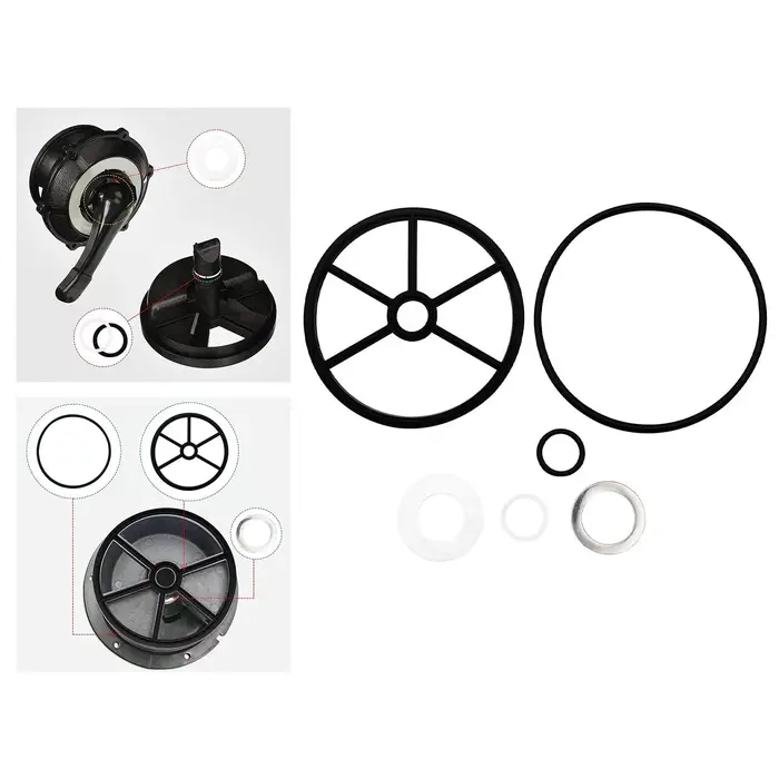 Joint de Roi ation pour vanne de filtre de piscine, dessus et côté, 1-1/2 ", 6 pièces