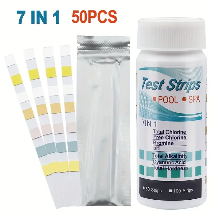 7-en-1 50/100 pièces piscine PH bande de Test valeur du chlore alcalinité dureté bande de Test PH mè
